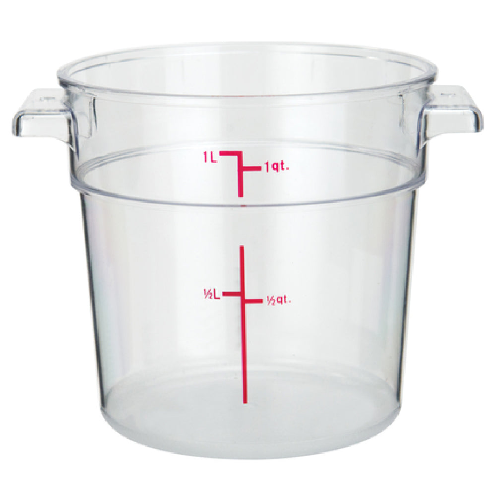 Winco PCRC-1 Food Storage Container 1 Qt. 5-1/8" X 6-3/8" X 4-7/8"H