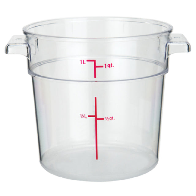 Winco PCRC-1 Food Storage Container 1 Qt. 5-1/8" X 6-3/8" X 4-7/8"H