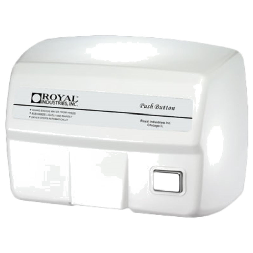 Royal ROY DRY 2200ES - Hand Dryer, 12-3/4"L X 8-3/8"W X 7"H, Wall Mounted
