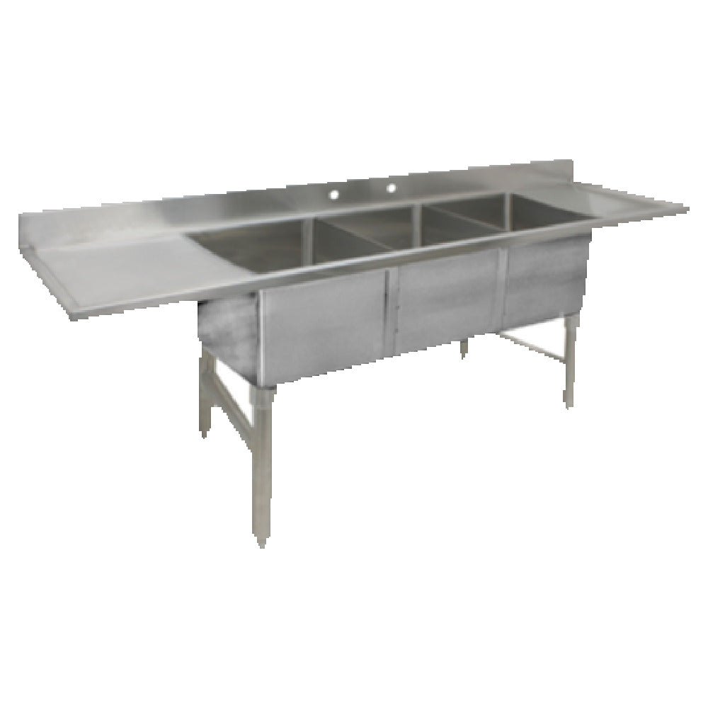 GSW USA SE10143DB4 Underbar Sink Three Compartment 47-13/16"W X 18-5/6"D X 33"H