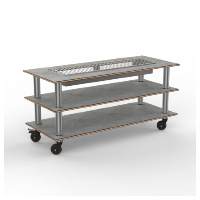 Steelite MGCMLD06GSXH - Modular Heat Table Grey Slate Brushed Stainless Steel, 71.0" X 29.5" X 95.5"