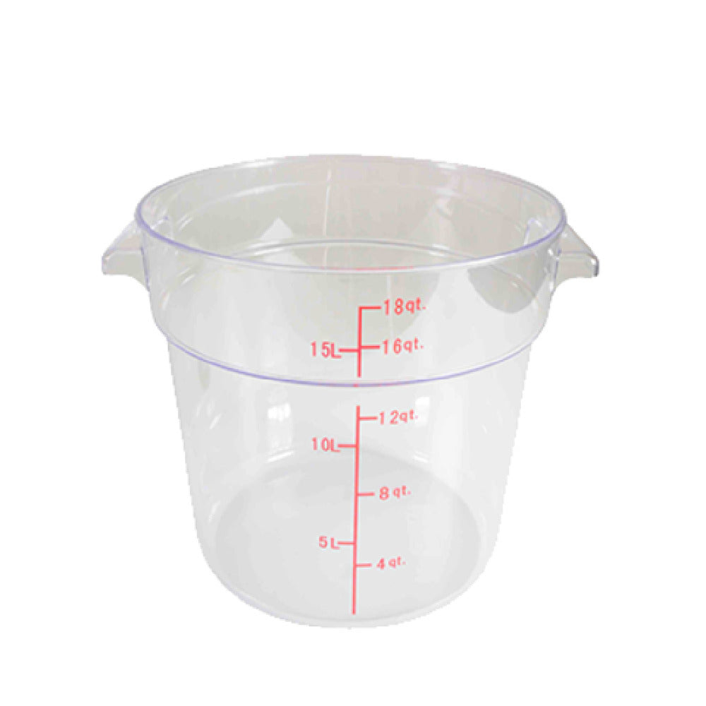 Thunder Group PLRFT318PC Food Storage Container 18 Quart Round