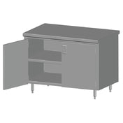 SPG 6CBT-30HD - Universal Stainless Work Table, Cabinet Case With Hinged Doors, 72"W X 30"D
