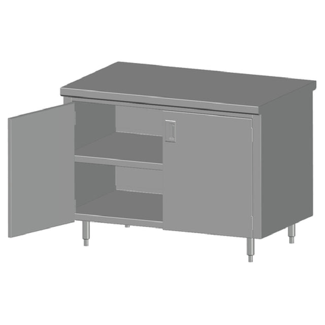 SPG 6CBT-30HD - Universal Stainless Work Table, Cabinet Case With Hinged Doors, 72"W X 30"D