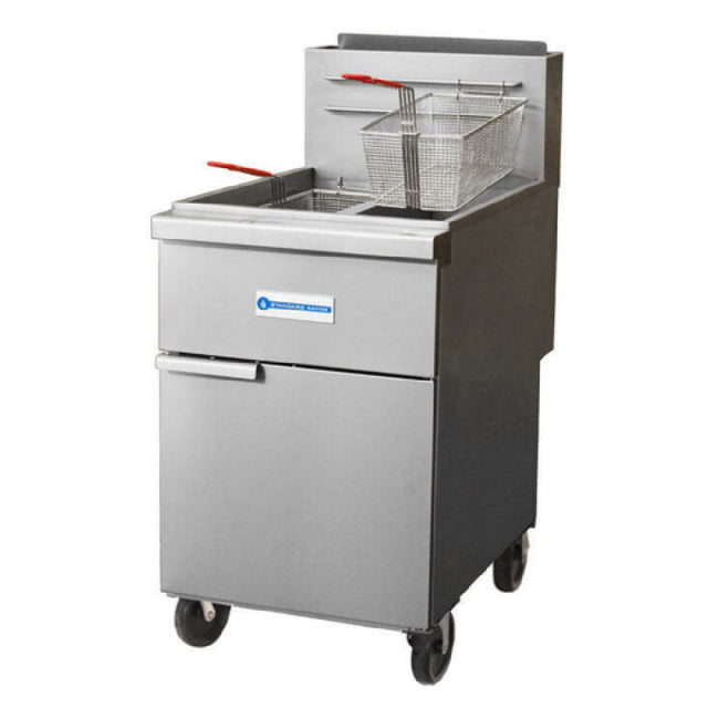 USR Brands SR-F4D-NG Standard Range Split Tank Fryer Split Pot Design Natural Gas