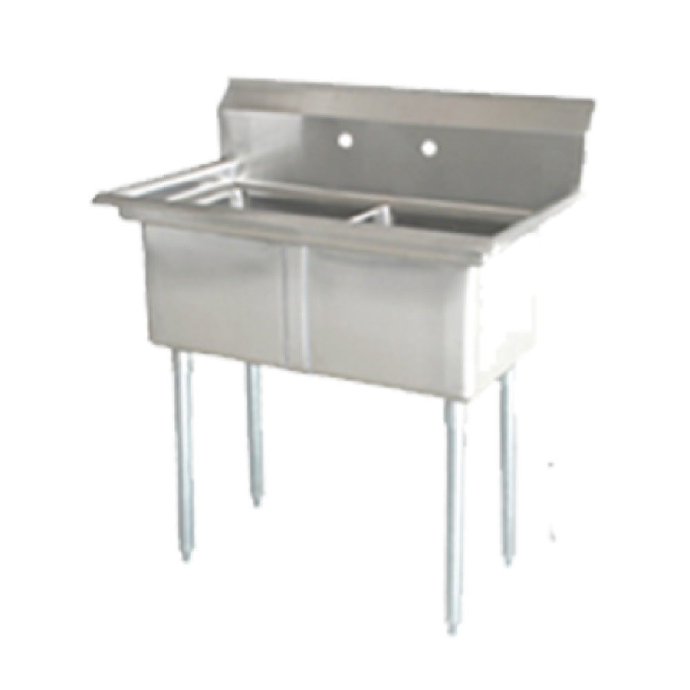 Omcan 25252 (25252) Pot Sink (2) 18" Front To Back X 18" Wide X 11" Deep Bowls
