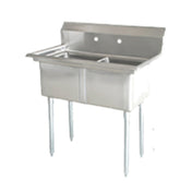 Omcan 25252 (25252) Pot Sink (2) 18" Front To Back X 18" Wide X 11" Deep Bowls