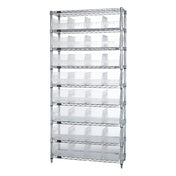 Quantum WR9-208CL Bin Wire Shelving System 36"W X 18"D X 74"H Overall Size 800 Lb. Capacity Per Shelf