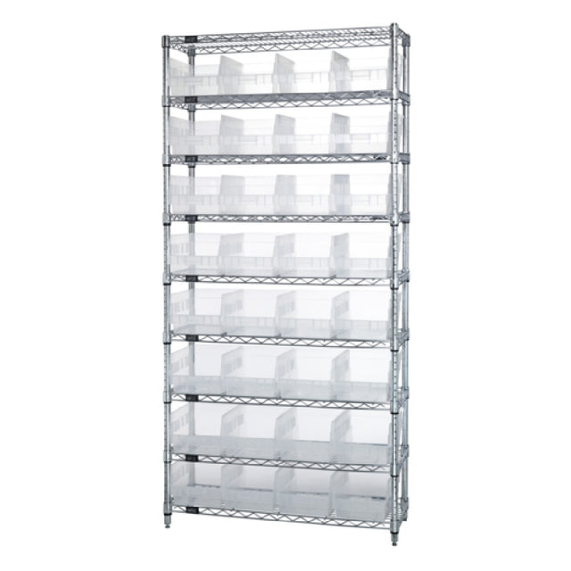 Quantum WR9-208CL Bin Wire Shelving System 36"W X 18"D X 74"H Overall Size 800 Lb. Capacity Per Shelf