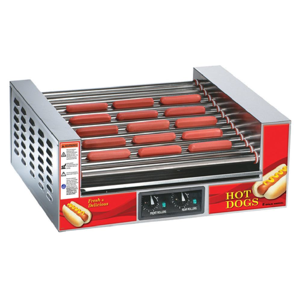 Gold Medal 8223 - Hot Dog Roller Grill, Slanted, (14) Stainless Steel Rollers