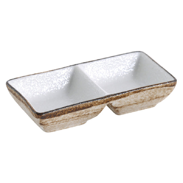 Yanco RO-4031 Rockeye Divided Sauce Dish Dishwasher Oven And Microwave Safe