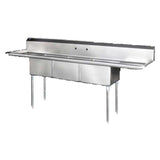 Blue Air BS3-18-12/2D - Sink, 3-compartments, 18" Right & Left Drainboard