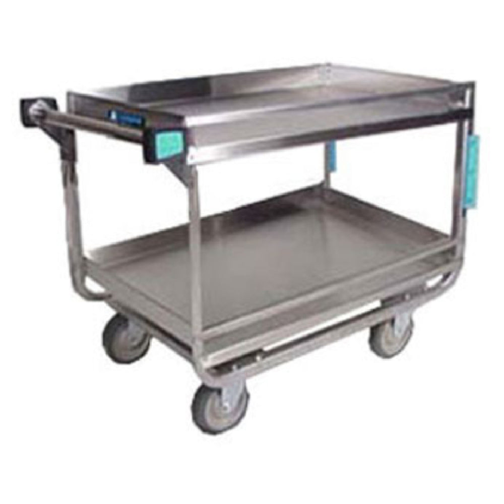Lakeside 729 Heavy Duty Guard Rail Utility Cart 2-tier Open Base