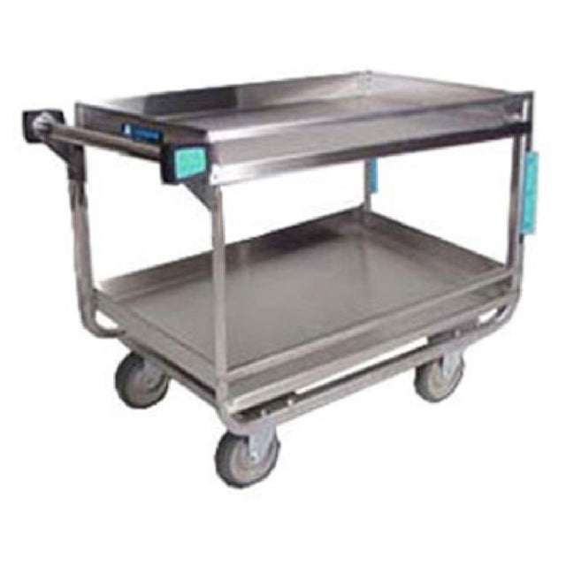 Lakeside 729 Heavy Duty Guard Rail Utility Cart 2-tier Open Base