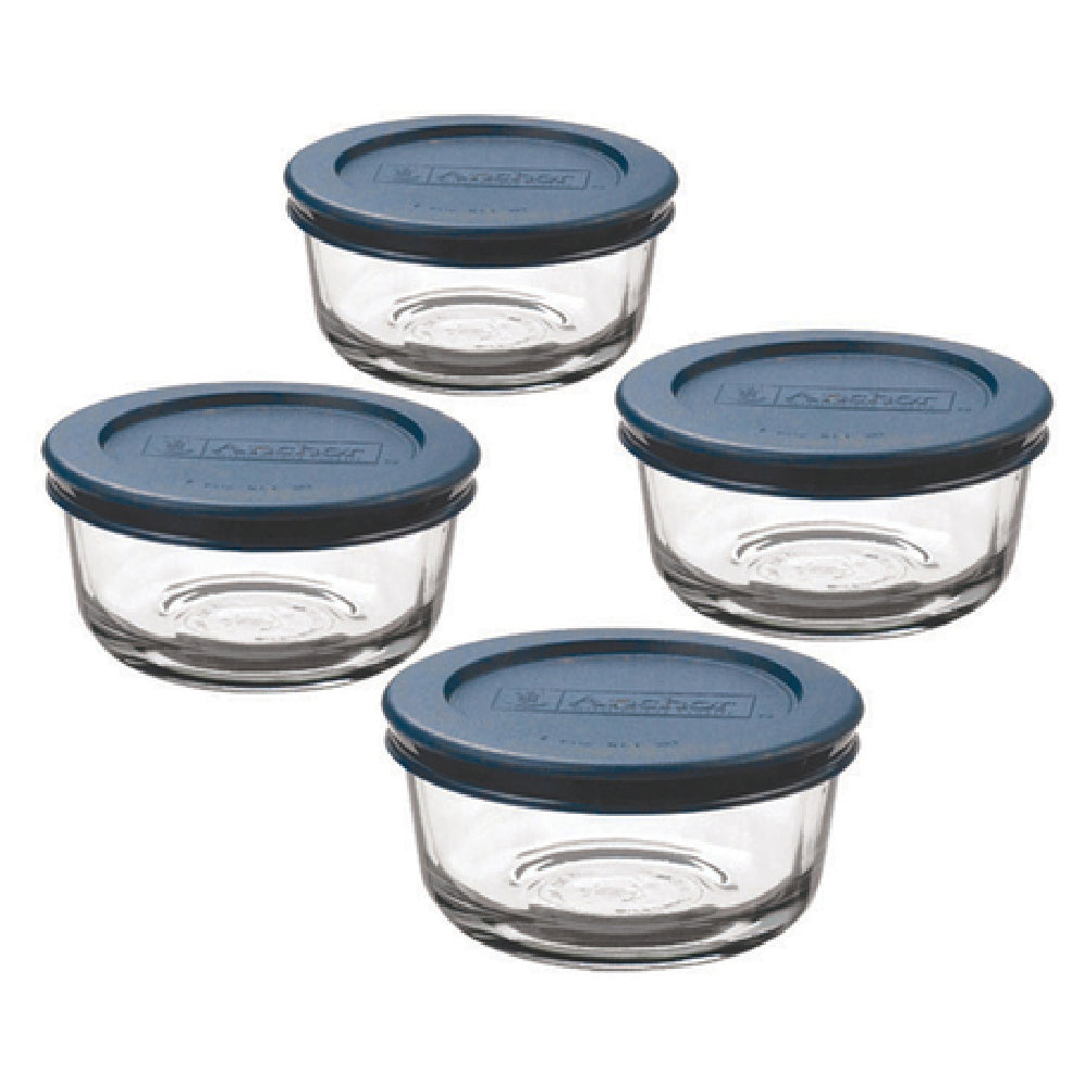 Anchor Hocking 82628L20 Food Storage Container Set 8 Piece Includes: (4) 1 Cup Containers