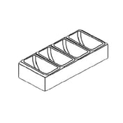 Perlick CC4 Condiment Tray 4 Plastic Cups Stainless Steel Rack