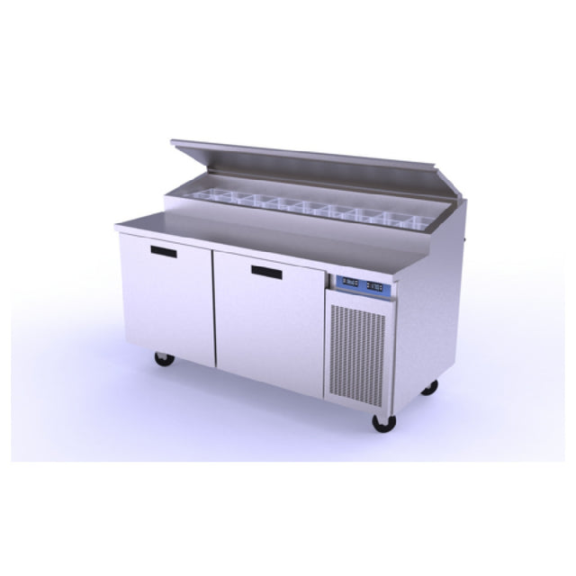 Randell 8268N-290 Refrigerated Raised Rail Prep Table Two-section 68" W