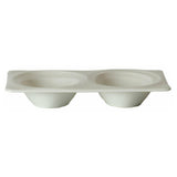 Steelite 41145ST1237 Sauce Dish With 2 Divisions 1.5 Oz 5.0" X 3.25" X 0.75"