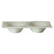 Steelite 41145ST1237 Sauce Dish With 2 Divisions 1.5 Oz 5.0" X 3.25" X 0.75"
