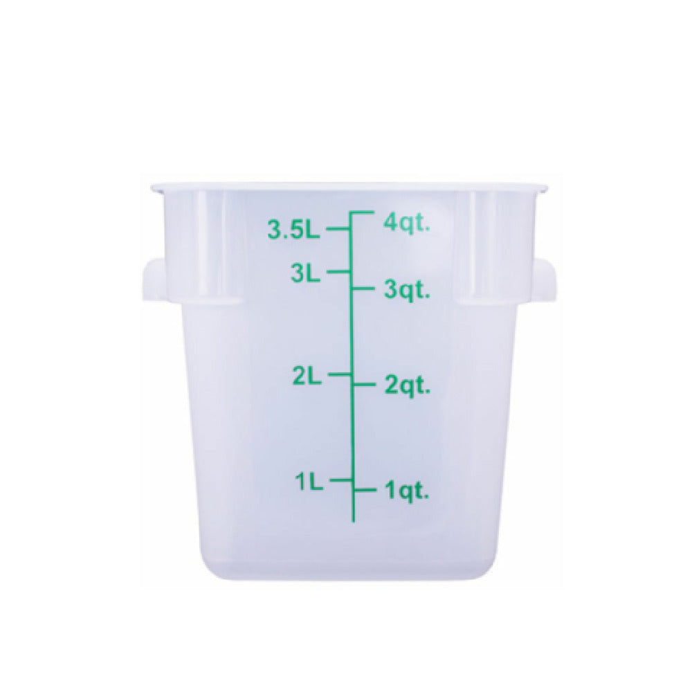 Hubert 29A-046 - Kratos® CenPro Square Food Storage Container, 4 Qt. Capacity, Translucent