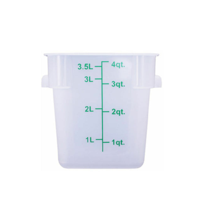 Hubert 29A-046 - Kratos® CenPro Square Food Storage Container, 4 Qt. Capacity, Translucent