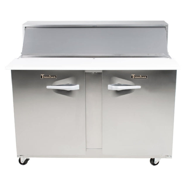 Traulsen UPT7230-RR Dealer's Choice Compact Prep Table Refrigerator With Roll-top Lid Which Serves As An Overshelf
