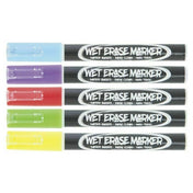 Hubert 82176 - Wet Erase Marker Set, 5-piece, Fine Point
