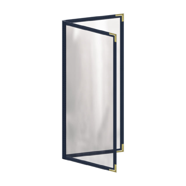 Risch TED 4.25X11 Deluxe Clear Sewn Menu Cover 4-1/4" X 11" Double