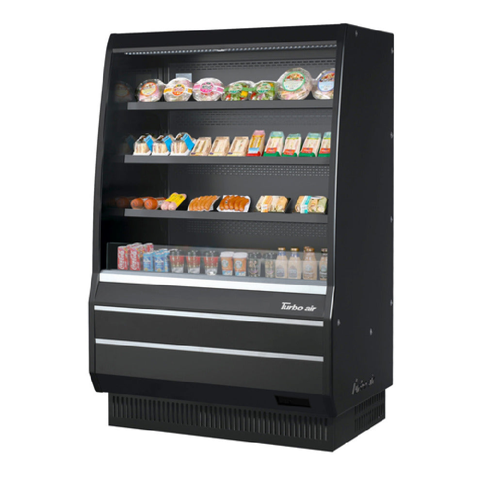 Turbo Air TOM-50MB-SP(-A)-N Vertical Open Display Merchandiser Mid-height 12.3 Cu. Ft. Capacity