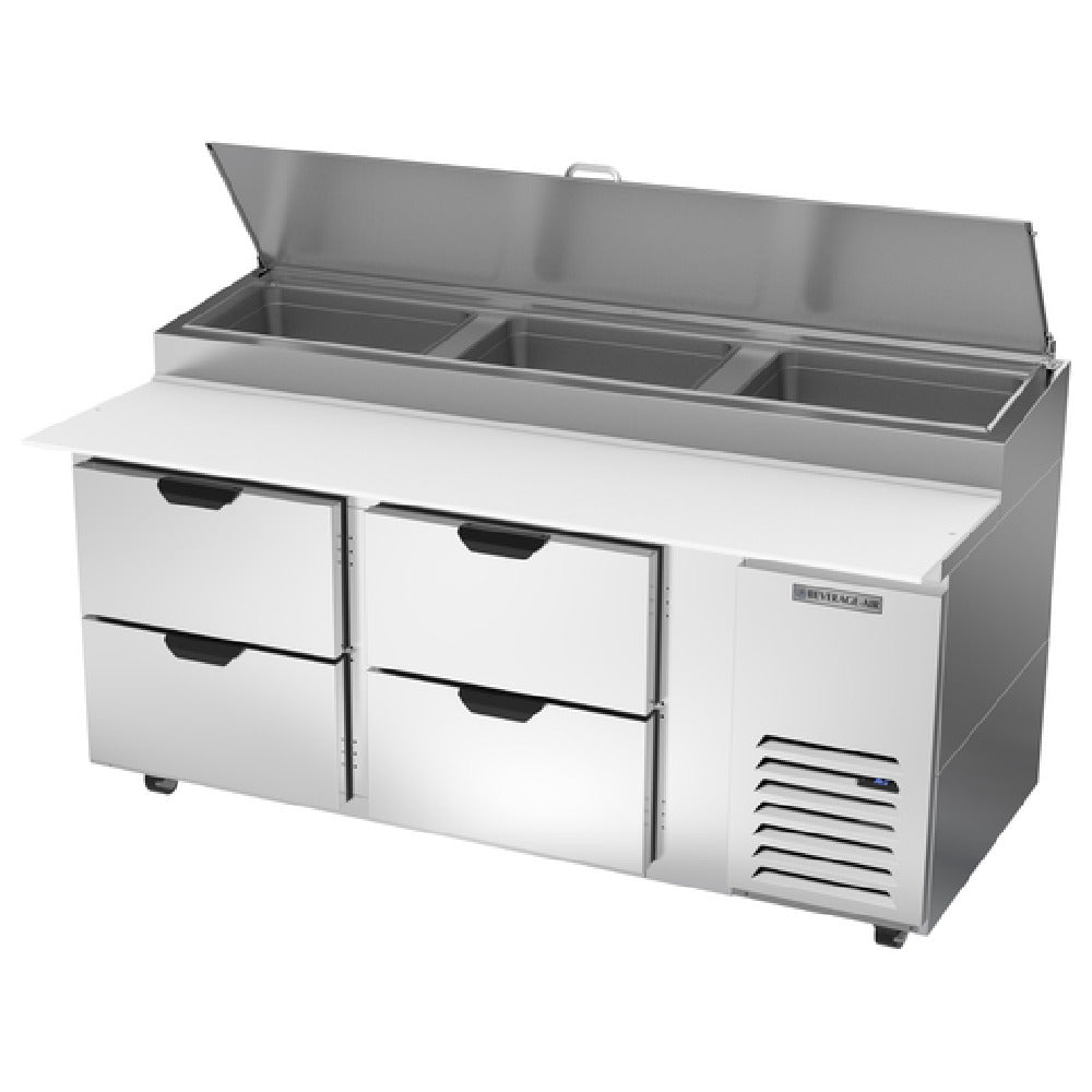 Beverage Air DPD72HC-4 Pizza Top Refrigerated Counter Two-section 72"W