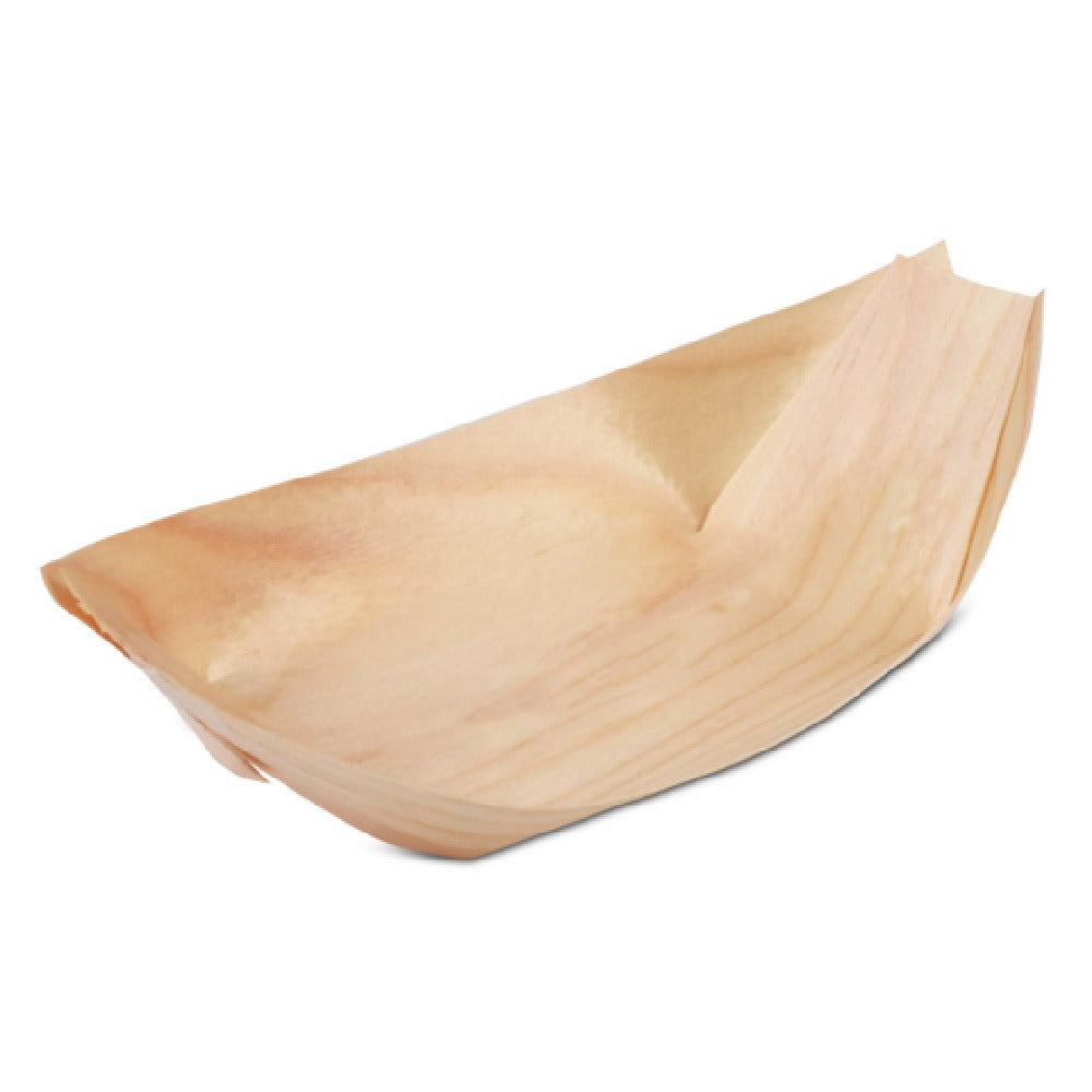 JB Prince RB329 5.5 Poplar Wood Serving Boat 5.5"W X 3"D X 0.5"H Bamboo (50 Pack)