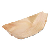 JB Prince RB329 5.5 Poplar Wood Serving Boat 5.5"W X 3"D X 0.5"H Bamboo (50 Pack)