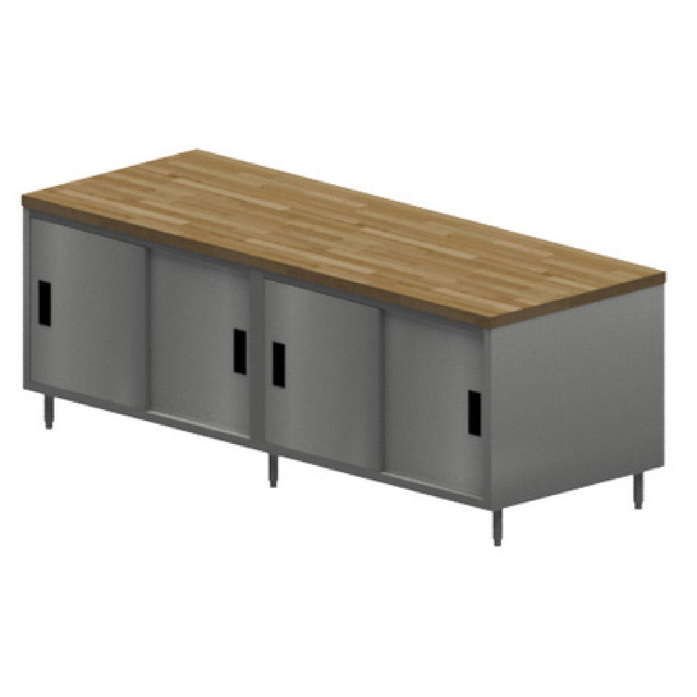 BK Resources CMT-3696S Chef Table Cabinet Base With Sliding Doors 96"W X 36"D X 34-3/4"H Overall Size