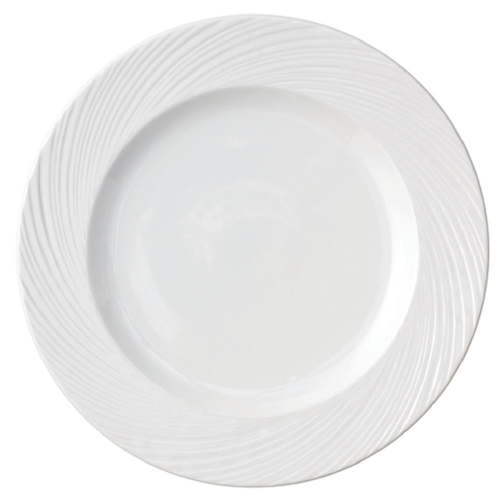 Arc Cardinal FK765 Arcoroc Candour Cirrus Rim Plate (D:10.5'') High Alumina Porcelain