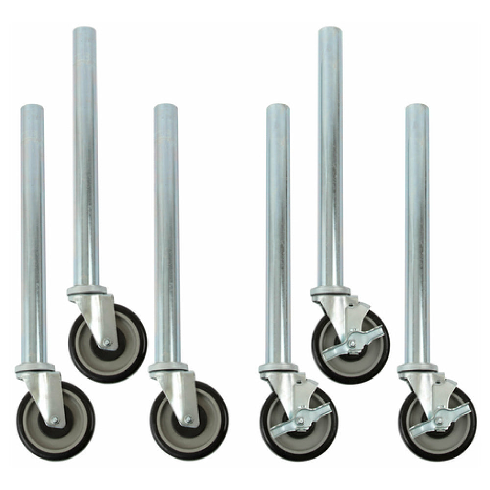 Royal ROY ES GLC 6 - Leg/Caster Kit, (6) 1-5/8" OD Legs With 5" Casters (2 With Brakes)