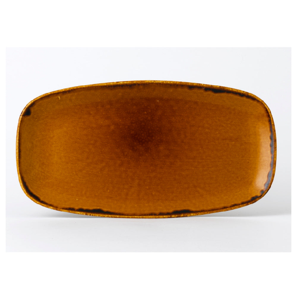 Arc Cardinal HB355 Dudson Harvest Brown Oblong Tray (L:13.875'' X W:7.375'') Vitrified Ceramic