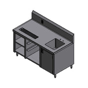 Winholt STCT-GRS3060-GFI-BC-R Beverage Counter 60"W X 30"D X 34"H 14/304 Stainless Steel Top With Marine Edge Across Front & Sides