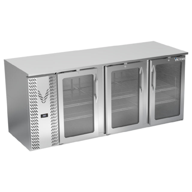 Victory VBB78HC-FG-S - Back Bar Refrigerator, Food Rated, Three-section