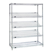Quantum 1848SL6C Slanted Shelving Unit Stationary 48"W X 18"D X 63"H