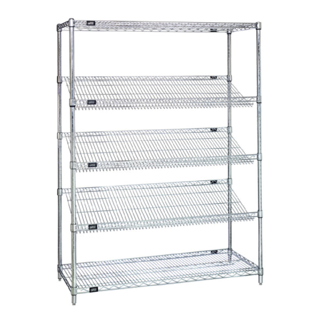 Quantum 1848SL6C Slanted Shelving Unit Stationary 48"W X 18"D X 63"H
