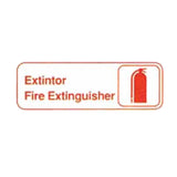 TableCraft Products 394582 - Cash & Carry Sign, 3" X 9", "Extintor/Fire Extinguisher"