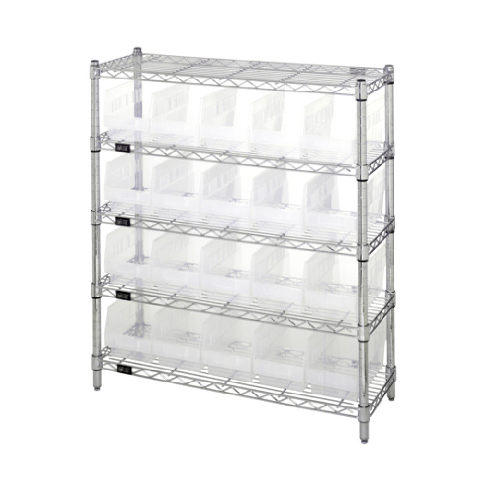 Quantum WR5-39-1236-202CL Bin Wire Shelving Center 12"D X 36"W X 39"H 800 Lbs. Capacity Per Shelf