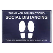 Hubert 29005 - Floor Decal, "thank You For Practicing Social Distancing, Please Keep Six Feet From The Guest In Front Of You"