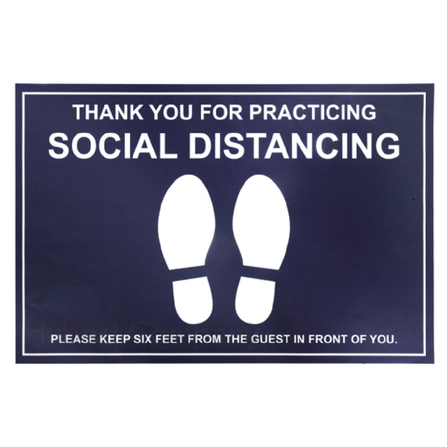 Hubert 29005 - Floor Decal, "thank You For Practicing Social Distancing, Please Keep Six Feet From The Guest In Front Of You"