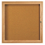 Aarco OBC3636R Red Oak Bulletin Board 36"W X 36"H Enclosed