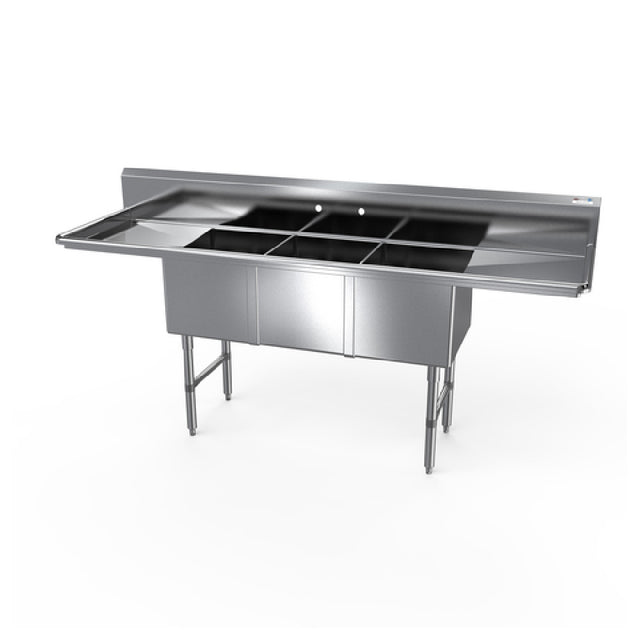 NBR Equipment 3SS-203014LR20 Premium Sink Three-compartment 103-1/4"W X 35-1/2"D X 44-1/16"H Overall Size