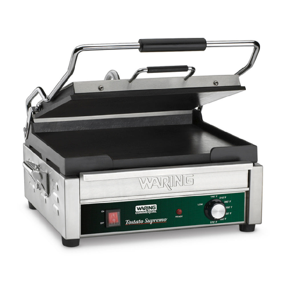 Waring WFG250KSDI Tostato Supremo® Panini Grill Full Size 14.5" X 11" Flat Cast Iron Cooking Surface