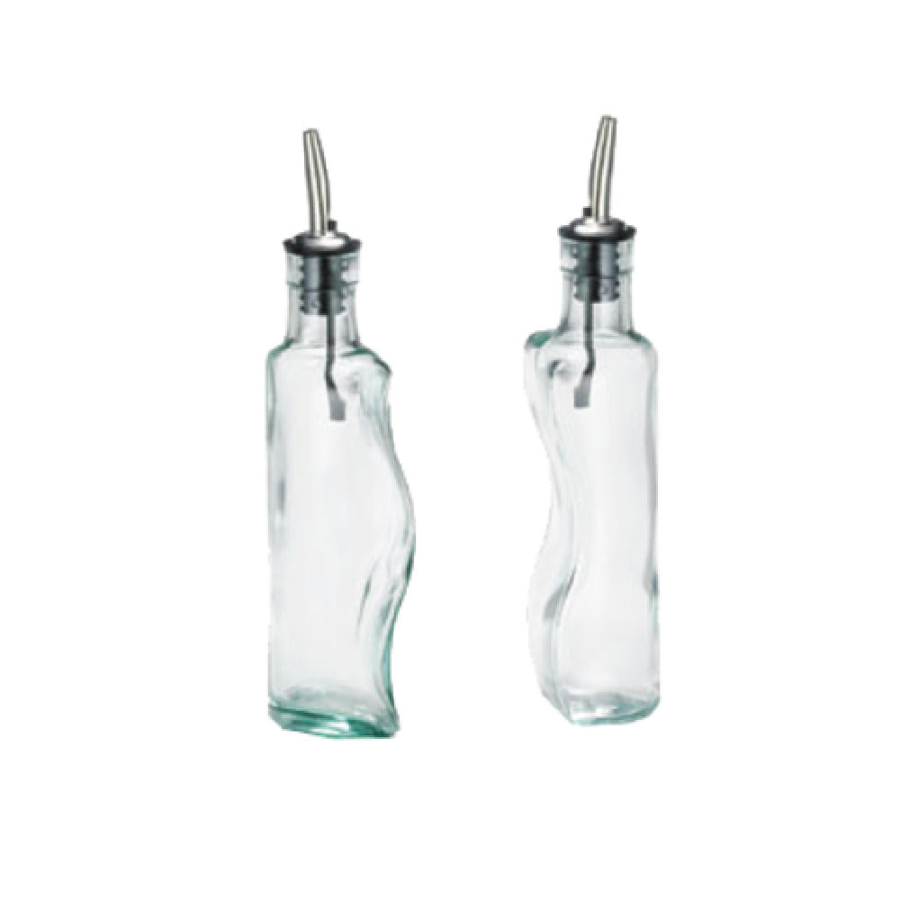 TableCraft Products 918 - Gemelli™ Bottle Set, (2) 8-1/2 Oz. Embracing Green Tinted Glass Bottles (dishwasher Safe)