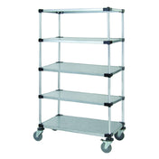 Quantum M1836SG47-5 Mobile Cart 36"W X 18"D X 80"H Includes: (5) Solid Galvanized Steel Shelves