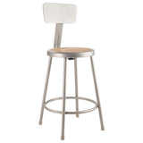National Public Seating 6224B NPS® Heavy Duty Steel Stool With Backrest 24" 14" Round Seat